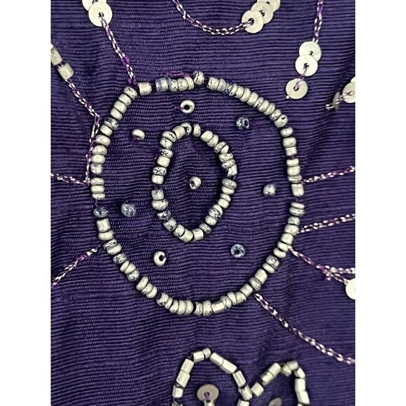 Indigo Moon Jacket Women XL Blue Floral Embroidery Beaded Geometric Boho 80s - Picture 4 of 12